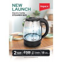 Impex 1805 Steam Glass Electric Kettle, 1.8 Liter